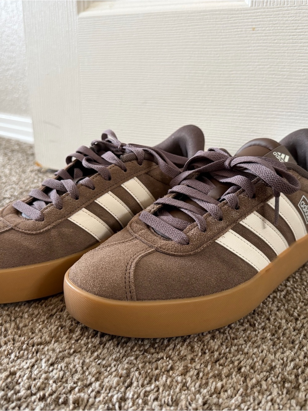 Adidas court 3.0 Brown Suede Sneakers with Gum Sole